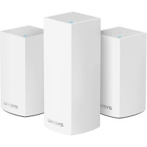 Linksys WHW0203 Velop Home Mesh Wi-Fi System Bundle (Dual/Tri-Band Combo) - Wi-Fi Router/Wi-Fi Extender for Whole-Home Mesh Network (3-Pack, White)
