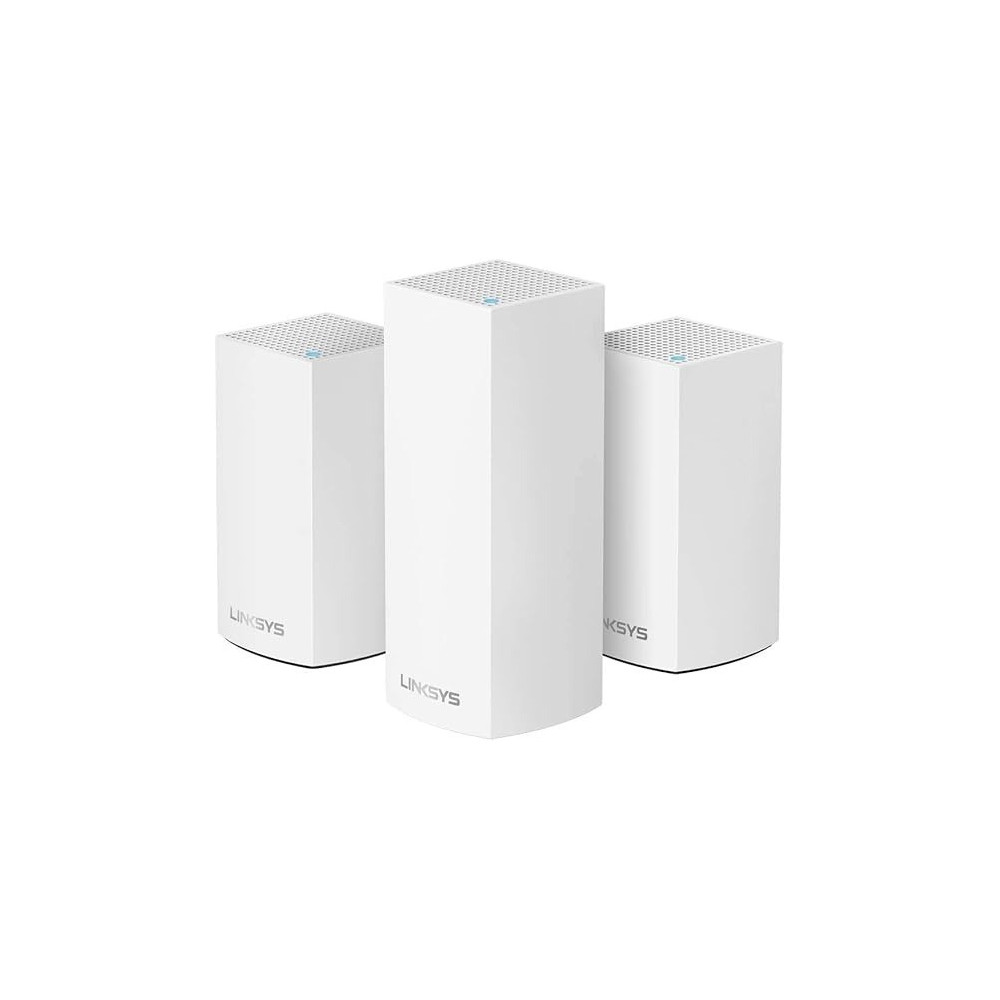 Linksys WHW0203 Velop Home Mesh Wi-Fi System Bundle (Dual/Tri-Band Combo) - Wi-Fi Router/Wi-Fi Extender for Whole-Home Mesh Network (3-Pack, White)