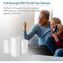 Linksys WHW0203 Velop Home Mesh Wi-Fi System Bundle (Dual/Tri-Band Combo) - Wi-Fi Router/Wi-Fi Extender for Whole-Home Mesh Network (3-Pack, White)