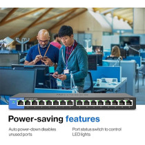Linksys LGS116 16 Port Gigabit Unmanaged Network Switch Home/Office Ethernet Switch Hub with Metal Housing Wall Mount or Desktop Ethernet Splitter, Easy Plug And Play Connection