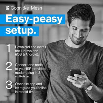 Linksys Velop Pro WiFi 6E Tri-Band Mesh System MX6203-KE - Cognitive Mesh Router with 6 Ghz Band Access And 5.4 Gbps True Gigabit Speed Whole-Home Coverage up to 9,000 sq. ft. And 200 Devices - 3 Pack