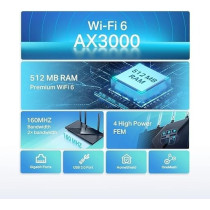 TP-Link Next-Gen Wi-Fi 6 AX3000 Mbps Gigabit Dual Band Wireless Router, OneMesh Supported, 1× USB 3.0 Port, Ideal for Gaming Xbox/PS4/Steam and 8K, Compatible with Alexa, Archer AX55