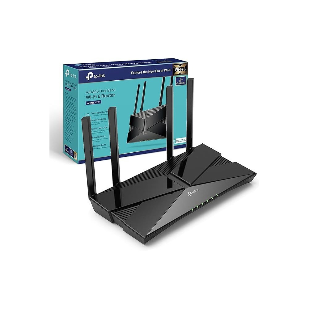 TP-Link WiFi 6 OneMesh Router, AX1800 Mbps Gigabit VPN Router, Dual-Core CPU Fibre Router, WPA3 Cybersecurity, Ideal for Gaming Xbox/PS4/Steam, Archer AX23