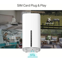 TP-Link Archer NX200 5G Wi-Fi 6 AX1800Mbps Router with SIM, Dual Band, Plug and Play, Gigabit WAN/LAN Port, 4K-QAM, Beamforming, 8 × 5G/LTE, 2 × Wi-Fi Internal Antennas, EasyMesh, Home Shield
