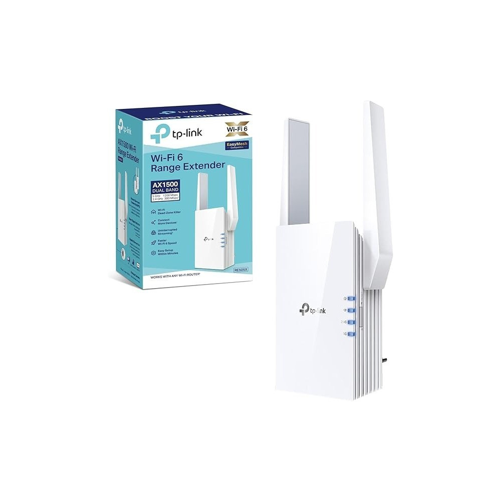 TP-Link Next Gen OneMesh AX Wi Fi 6 Range Extender, Access Point Mode, RE505X, Wi-Fi Booster AX1500 External Antennas