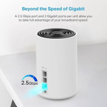 TP-Link Deco AXE5400 Tri-Band WiFi 6E Mesh Router, 2.5G WAN/LAN Port, 2 x Gigabit LAN Ports, Covers up to 2900 Sq.Ft, Replaces WiFi Router and Extender, AI-Driven Mesh, New 6GHz Band