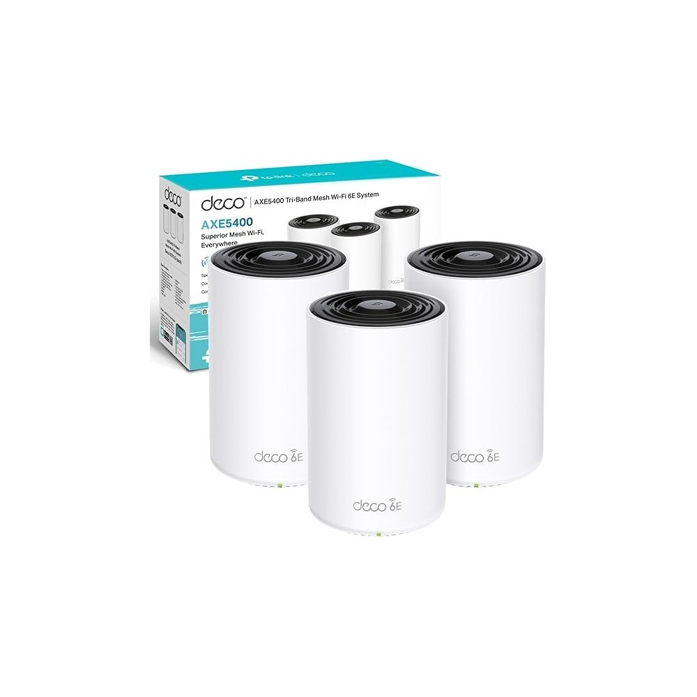 TP-Link TP Link Deco XE75 AXE5400 Whole Home Mesh Wi Fi 6E System, Tri Band Wi-Fi, Gigabit Ports, Deco XE753 pack, DECO XE75, 3-PACK