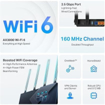 TP-Link AX3000 Multi-Gigabit Wi-Fi 6 Router with 2.5G Port, Dual-Band, One Mesh/VPN Supported, USB 3.0 Port, Qualcomm CPU, Ideal for Gaming Xbox/PS4/8K Steam, TP-Link HomeShield