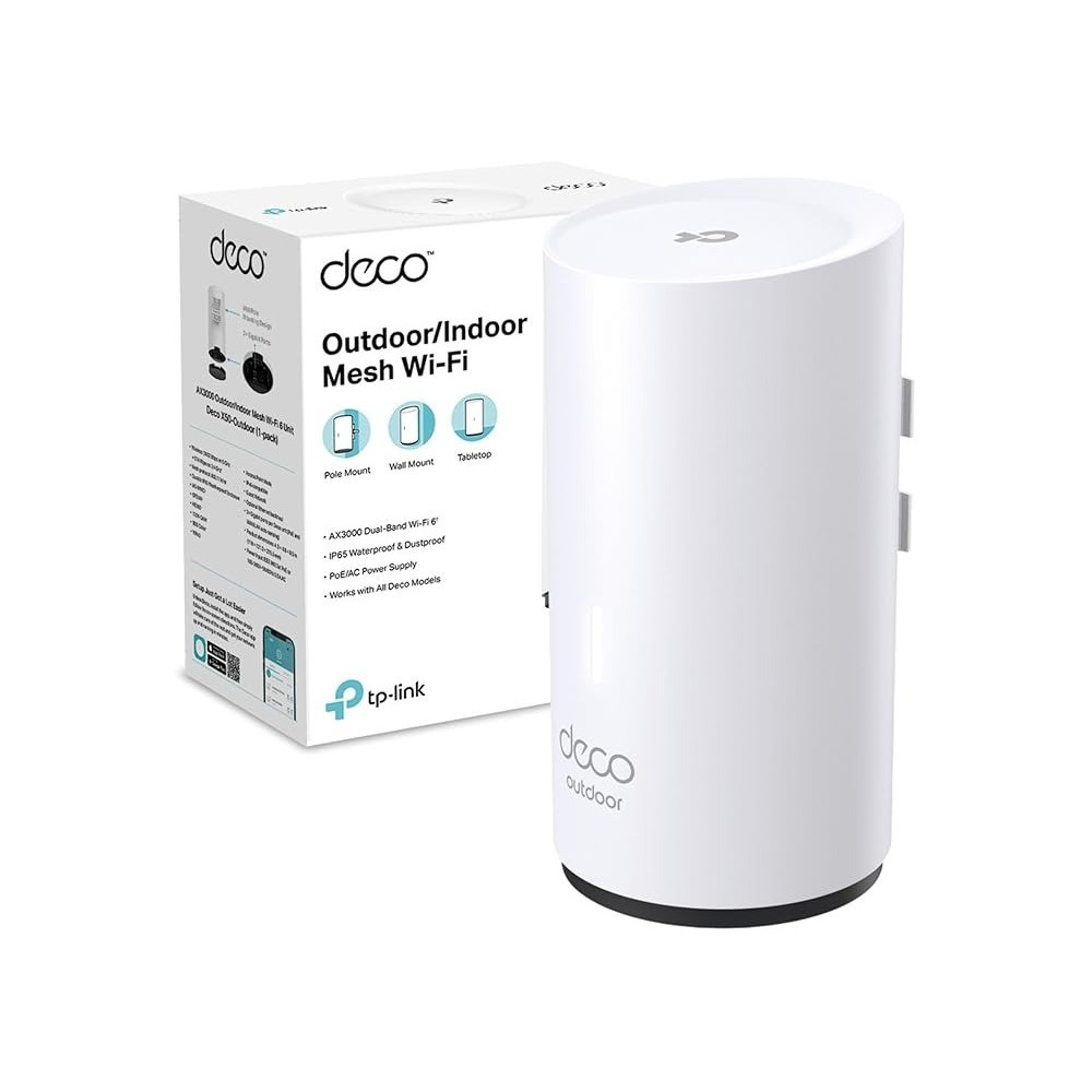 TP-Link Deco X50-Outdoor/Indoor Whole Home Wi-Fi 6, IP65 dust & water resistance, Dual-Band, Add on Single Unit for All WiFi 7/6/5 Deco Mesh Pack for Extended Coverage Requirement, Works with Alexa