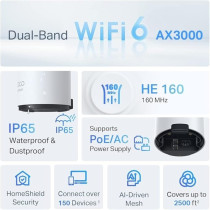 TP-Link Deco X50-Outdoor/Indoor Whole Home Wi-Fi 6, IP65 dust & water resistance, Dual-Band, Add on Single Unit for All WiFi 7/6/5 Deco Mesh Pack for Extended Coverage Requirement, Works with Alexa