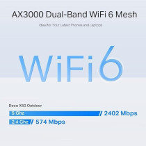 TP-Link Deco X50-Outdoor/Indoor Whole Home Wi-Fi 6, IP65 dust & water resistance, Dual-Band, Add on Single Unit for All WiFi 7/6/5 Deco Mesh Pack for Extended Coverage Requirement, Works with Alexa