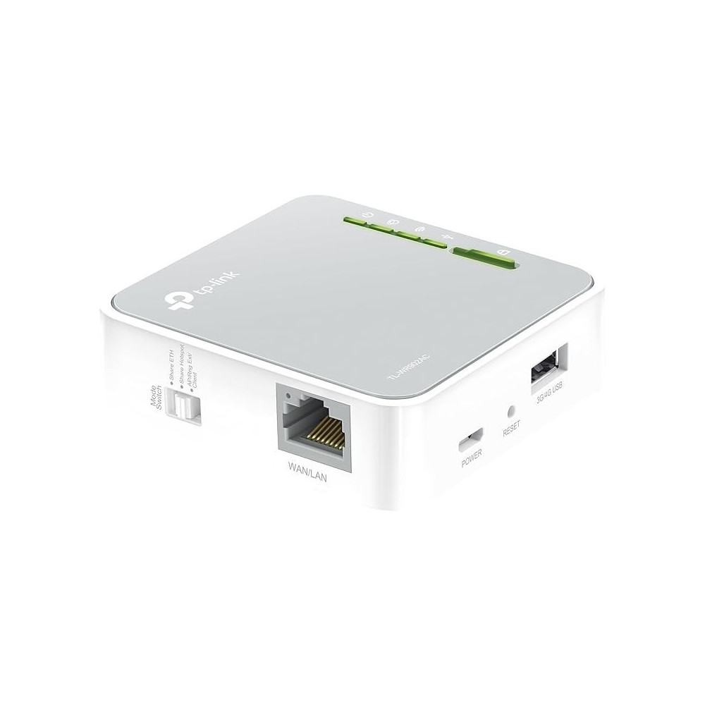 TP-Link TL-WR902AC AC750 WLAN Nano Router 433Mbit/s, 5GHz, +300Mbit/s, 2,4GHz, Accesspoint, TV Adapter, Repeater, Router, Client, Media, FTP Server