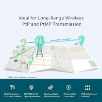 TP-Link CPE710, 5GHz 867Mbps 23DBI Outdoor CPE Antenna, Long-Distance Transmission, IP65 Weatherproof Enclosure, Easy Centralized Management, White