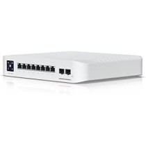 Ubiquiti Networks Pro 8 PoE Switch, 1.3 inch Touchscreen, AR Switch Management, 8-port, Layer 3 Switch with PoE+ and PoE++ Output, 120 W PoE Availability, Wall-Mountable Kit, White, USW-PRO-8-POE