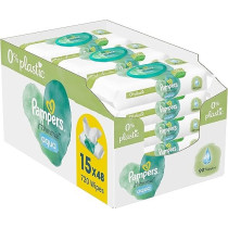 Pampers Harmonie Aqua Wet Wipes 15 Packs Of 48 Wet Wipes - 720 Wet Wipes That Help Restore Skin'S Natural Ph Value Lightweight Lotion With 99% Water