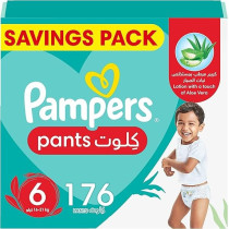 Pampers Baby Dry Pants Diapers With Aloe Vera Lotion, 360 Fit And Up To 100% Leakproof, Size 6, 16-21 kg, 176 Count