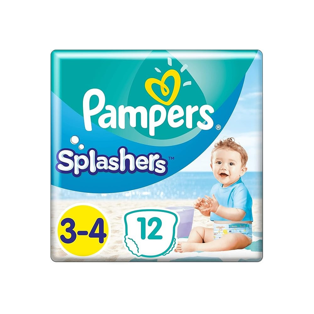 Pampers Splashers Disposable Swimming Trunks Size 3-4 (6-11 Kg) For Optimal Protection In The Water, 12 Nappies