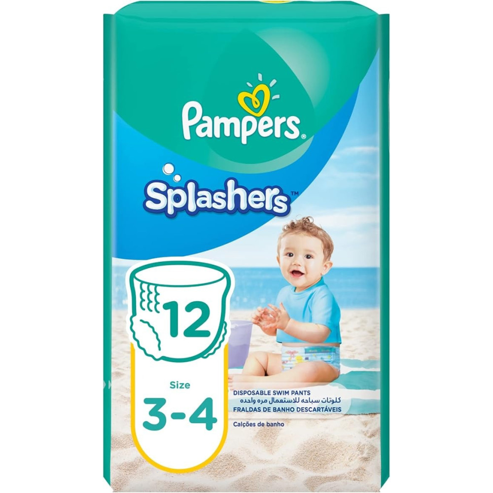 Pampers Splashers Swimming Pants, Size 3-4, 6-12 Kg, Carry Pack, 12 Count