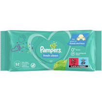 Pampers 156 Pk Baby Wipes Multipack, Wet Wipes For Face Hand Body Bottom, Baby Essentials, Wipes Baby Pack 3 x 52 Wet Wipes Baby Stuff, Fresh Wipes, Baby Wipes Bulk, Wipes Care Clean Skin+Cheeroo Magnet
