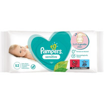 Pampers Lingettes Sensitive Baby Wet Wipes, 1 x 52