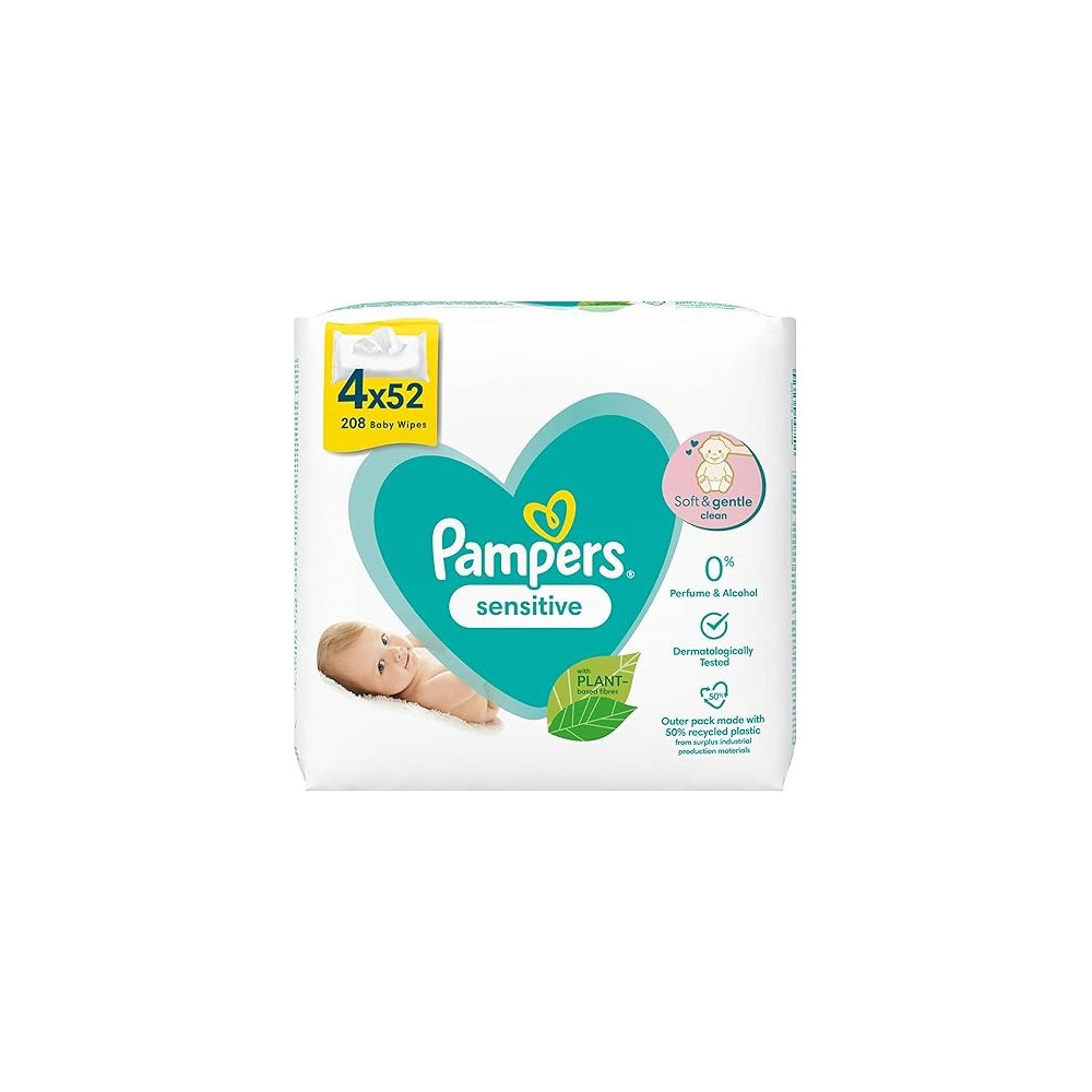 Pampers 81687197 Sensitive Baby Wet Wipes, White