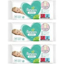 Pampers Wipes 156-624 X Baby Wet Sensitive Soft Gentle Fresh Babies No Fragrance Unscented Newborn Nappy Changing Skin Protection Clean Safe 52 Pcs Pack Uk Free P And P 3X Pampers Packs 156