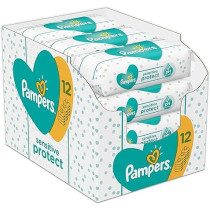Pampers Sensitive Protect Wet Wipes 12 Packs (12 Packs Of 52)