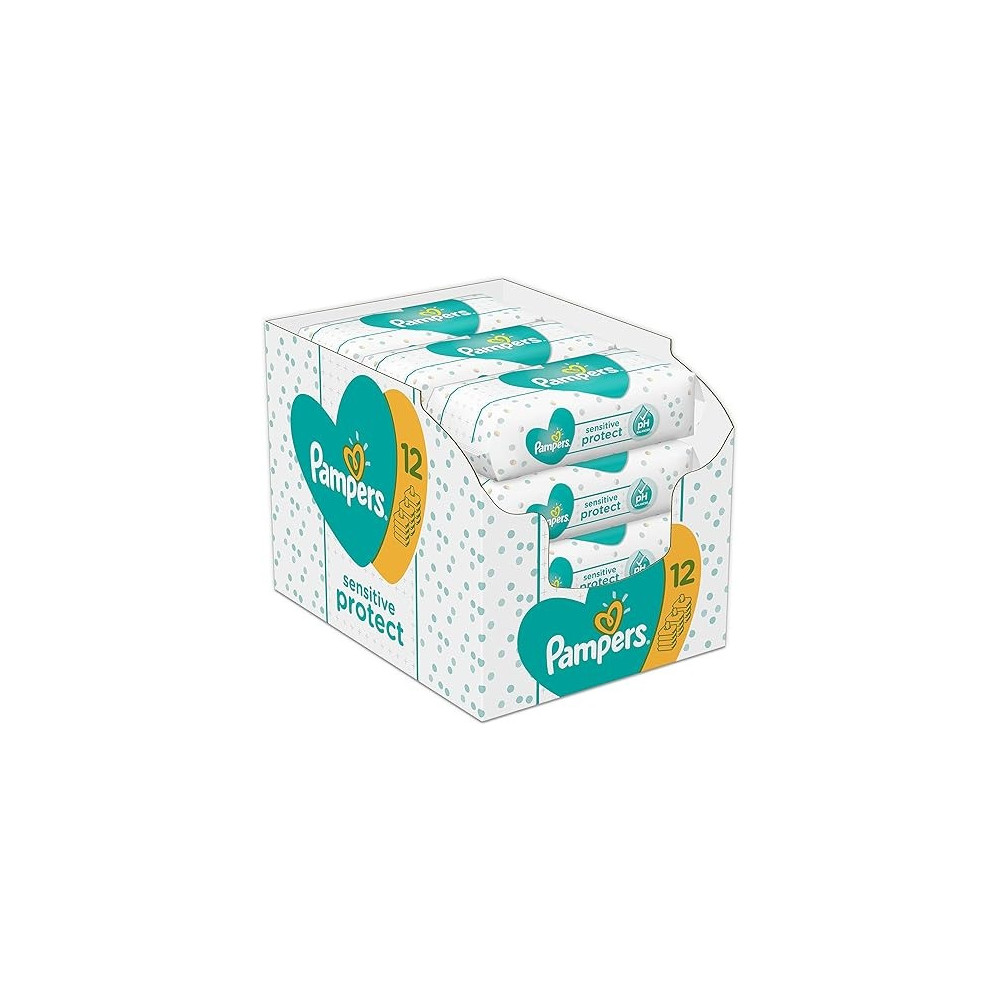 Pampers Sensitive Protect Wet Wipes 12 Packs (12 Packs Of 52)