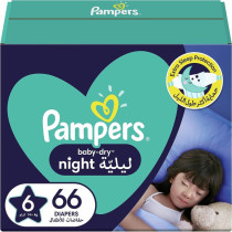 Pampers Baby-Dry Night Diapers For Extra Sleep Protection, Size 6, 14 Plus Kg, 66 Diaper Count