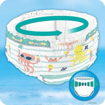 Pampers Splashers Disposable Swimming Trunks Size 3-4 (6-11 Kg) For Optimal Protection In The Water - 12 Nappies