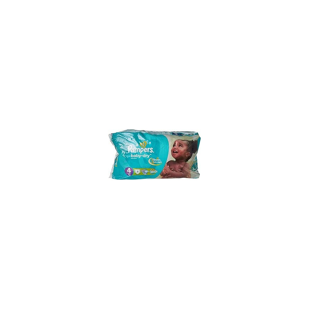 Pampers Baby-Dry Diapers, Size 4, 8-16 Kg, Air Channels, 1 Pamper 1 Dry Night, Pack Of 8