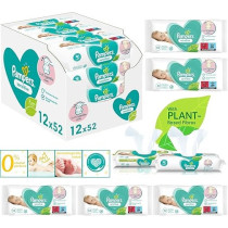 Pampers Wipes 156-624 x Baby Wet Sensitive Soft Gentle Fresh Babies No Fragrance Unscented Newborn Nappy Changing Skin Protection Clean Safe 52 Pcs Pack Uk Free P and P 12X Pampers Packs 624