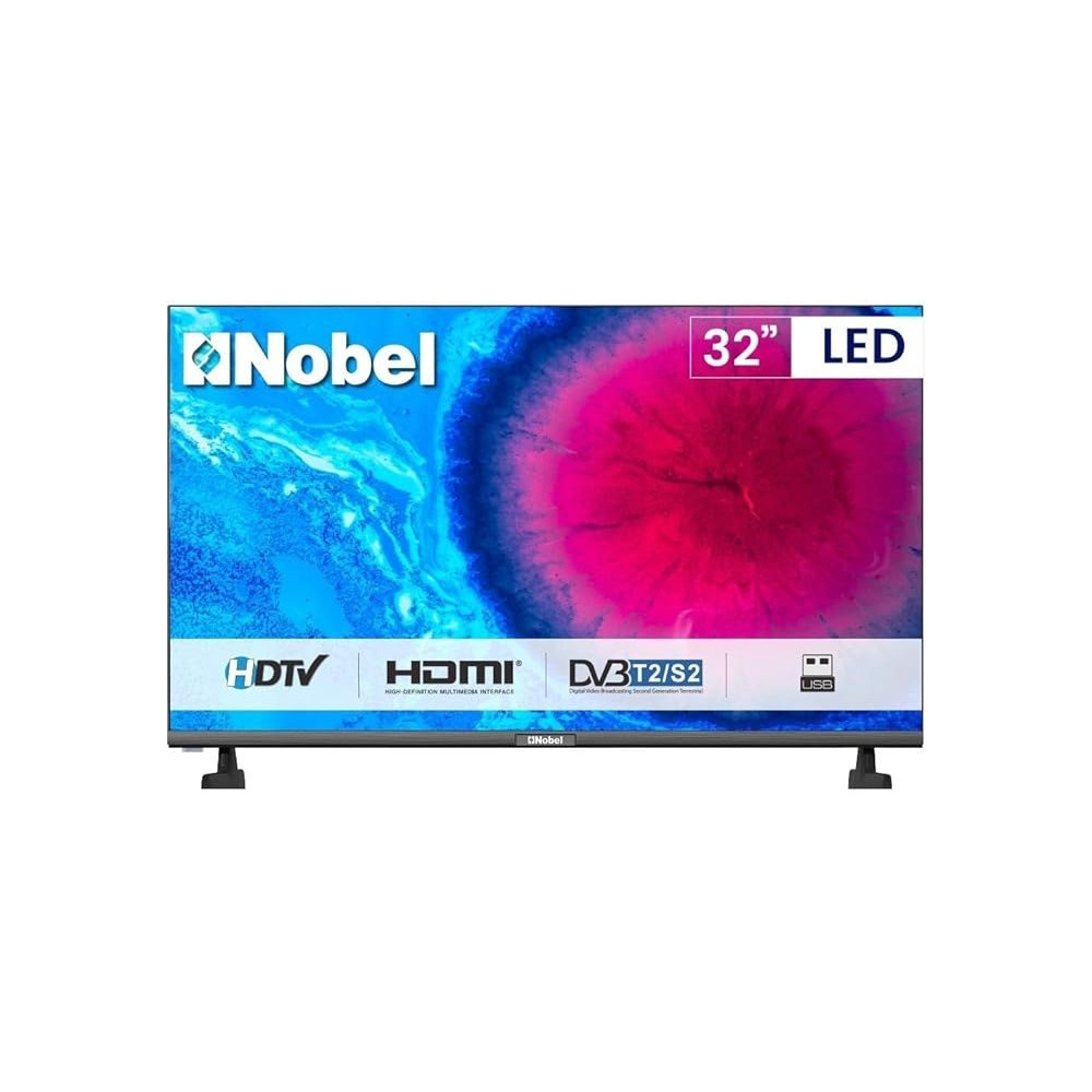 Nobel LED 32 Inch HD Dvbt2 Flat Frame Smart TV, Black
