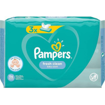 Pampers Fresh Clean 81688041 Baby Wipes, Pack Of 52, Wet Baby Wipe, Plastic Bag, Girl/Boy, Turquoise, White