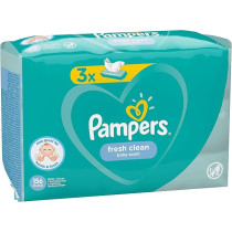 Pampers Fresh Clean 81688041 Baby Wipes, Pack Of 52, Wet Baby Wipe, Plastic Bag, Girl/Boy, Turquoise, White