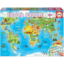 Educa 150 Monuments World Map Puzzle 18116