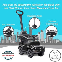 Mercedes-Benz AMG G350D Push Car With Handle Black B9735/653-2/LB-3388H