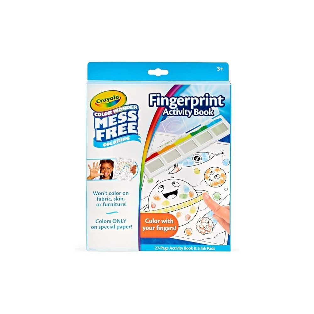 Crayola Color Wonder Mess Free Fingerprint Ink Painting Activity Set, Finger Painting Alternative, Gift For Kids, Age 3, 4, 5, 6