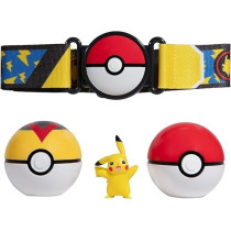Pokemon Pikachu Clip N Go Belt Set 2-Inch Pikachu Battle Figure With Clip N Go Belt Plus Poke And Level Ball Accessories