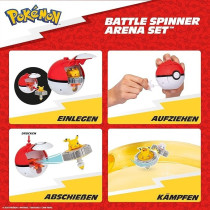Pokemon Battle Spinner Arena Set - Two Battle Spinners With Two Poke Ball Spinner Launchers And Battle Arena