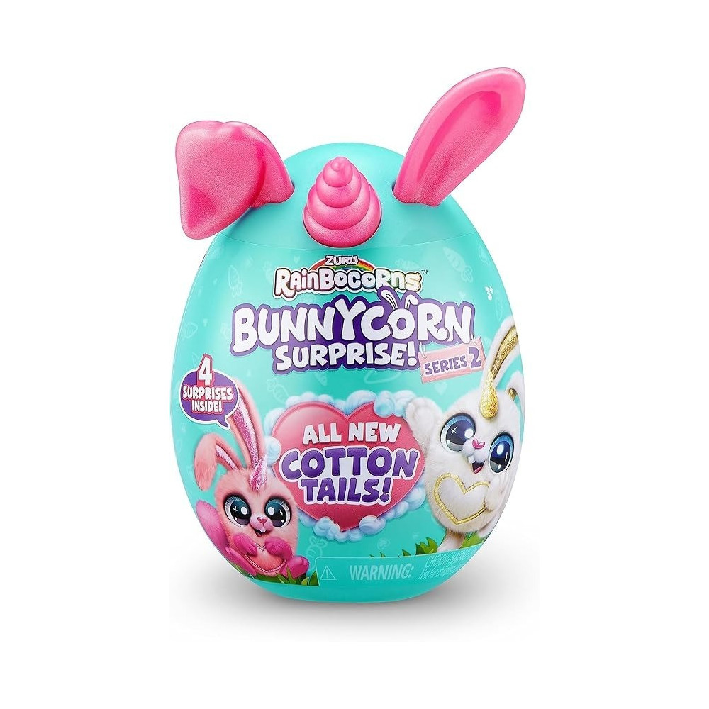 Zuru Rainbocorns Bunnycorn Surprise Series 2, Rabbit Bunny Collectible Plush Stuffed Animal, Surprise Eggs, Toys For Girls