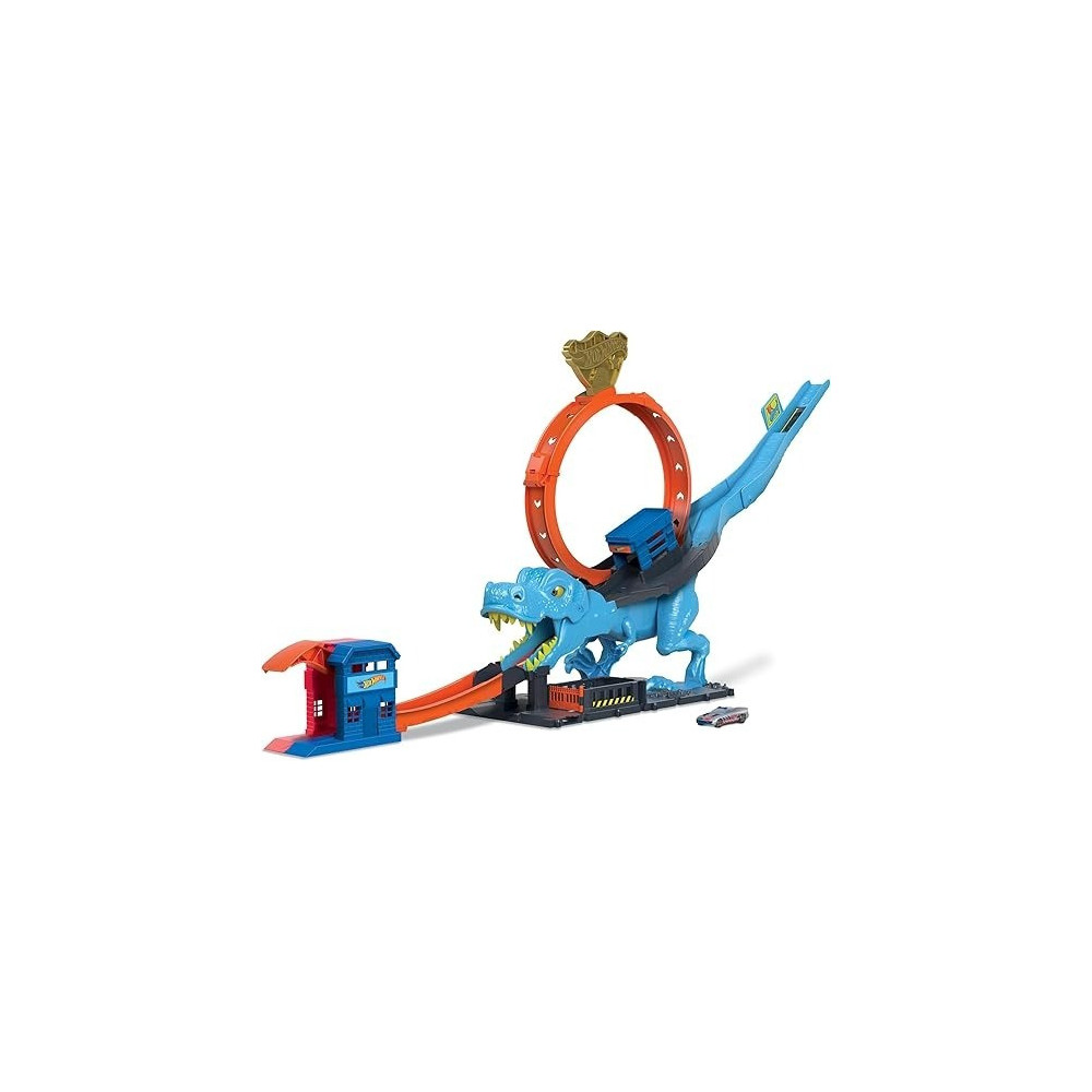 Hot Wheels City T-Rex Loop And Stunt Playset, Track Set With 1 Toy Car
