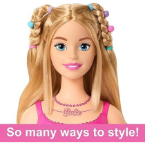 Barbie Doll Styling Head, Blond Hair With 20 Colorful Accessories