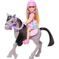 Barbie Chelsea Doll And Horse Toy Set, Includes Helmet Accessory, Doll Bends At Knees To Ride Pony