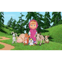 Masha And The Bear Animal Friends Play Set Doll, 5 Animals, 109301060