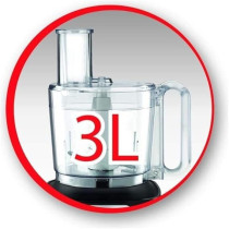 Moulinex Double Force Compact Multi-Function Robot 3 Litre Bowl Blender 1.25 L 6 Speed Options 9 Accessories Included FP546811, Black/Dark Grey