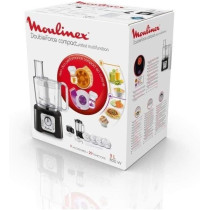 Moulinex Double Force Compact Multi-Function Robot 3 Litre Bowl Blender 1.25 L 6 Speed Options 9 Accessories Included FP546811, Black/Dark Grey