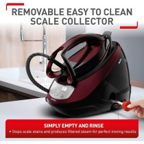 Tefal Pro Express Protect High Pressure Steam Generator Iron, 1.8 L Capacity, 7.5 Bar, 140 g/min Continuous Steam And 560 g/min Steam Boost, 2600 Watt, Removable Scale Collector, Burgundy/Black GV9230