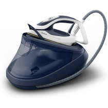 Tefal GV9720 Pro Express Ultimate Steam Iron Station Powerful 8-Bar Pressure Constant Steam Release 170 g/min, Steam Boost 590 g/min Removable Limescale Collector Extra Quiet White/Blue