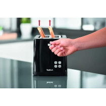 Tefal Toaster SmartN'Light Digital Toaster 2 Slots, 850 W 7 Levels of Toasting Defrot and Reheat Functions Settings Saving Function Safe to Touch Black, TT640840